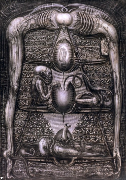 dark-pilgrimage:Hieroglyphics by H.R. Giger