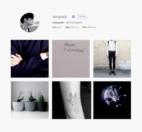 deforrestkelley:Star Trek High School AU   → Instagram Aesthetics (pt. 1)