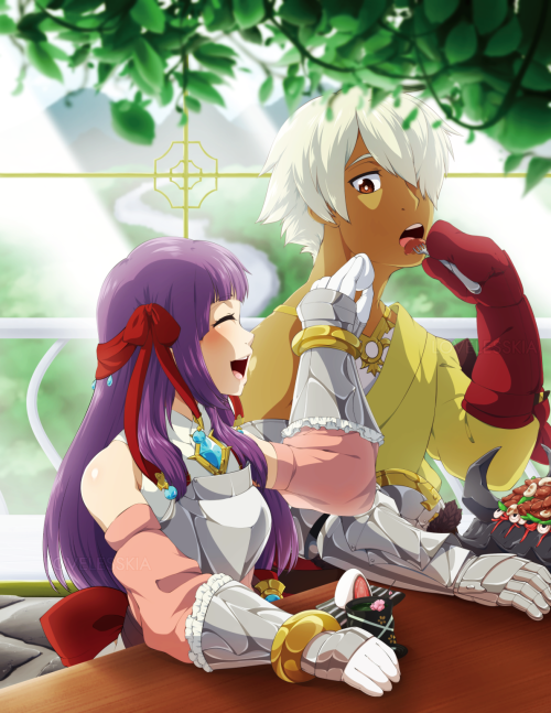 lovelesskiaart: My pieces for a now cancelled Etrian Odyssey zine~ A Bushi piece (my fav class) &