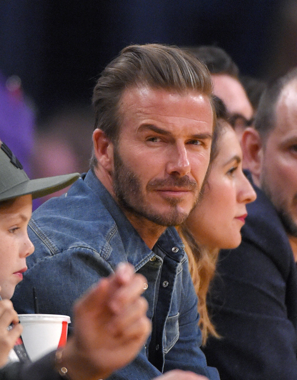 David Beckham David Beckham Attends An Nba Basketball Game
