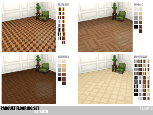 strangestorytellersims:strangestorytellersims: PARQUET FLOORING SET by SSTS New meshes Base game com