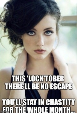 mistress-athena:  “Mistress Athena has some special plans for you during Locktober.”