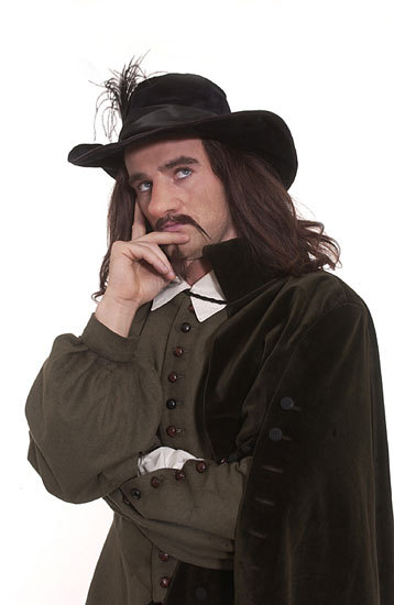 Stefán Karl as Cyrano in front of a white background.