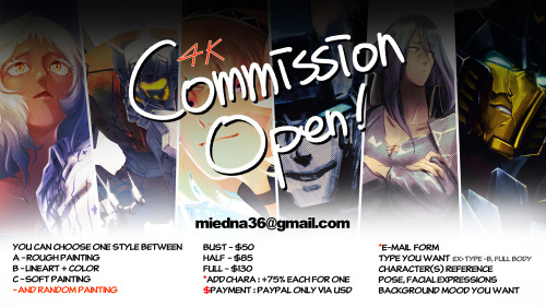 mied-tf:Commissions are Open!miedna36@gmail.comtake a look this awesome comms! :3 