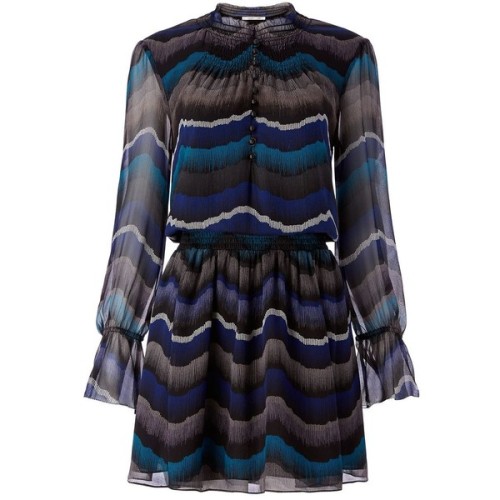 DVF Kelley Chiffon Dress ❤ liked on Polyvore (see more flared sleeve dresses)
