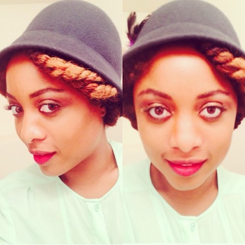 Retro Hat 2-strand twist kinda day. No need to unravel those precious twists! Throw on a hat n keep 