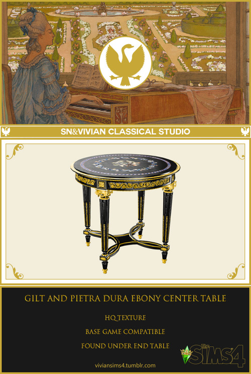 (S&V_Recreate history)Gilt and pietra dura ebony center tableMesh and textures created by S&