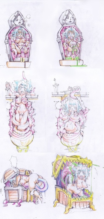 Hmm, since we have questions about tentacles content, i quess i can show some sketches / concept art