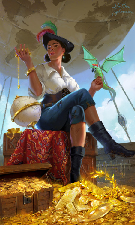  Airship PirateThis new illustration is a tarot card, “The World” for the Magical Taro