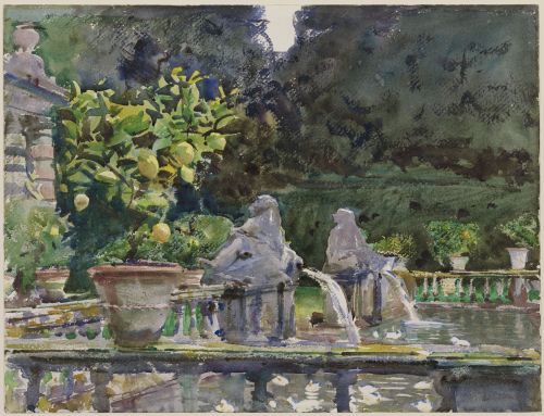 Villa di Marlia, Lucca: A FountainJohn Sargent Sargent (American; 1856–1925)1910Translucent watercol