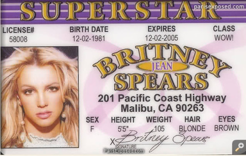 parisexposed:Paris Hilton’s superstar ID of Britney.