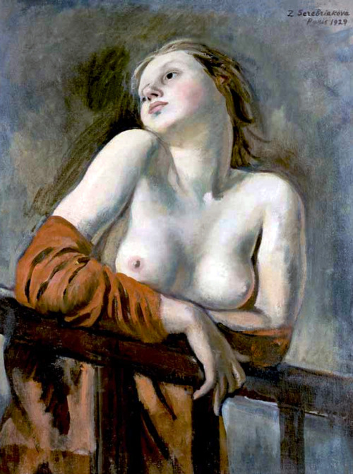 bellsofsaintclements:“Nude, leaning on the railing” (1929) by Russian-French artist Zina