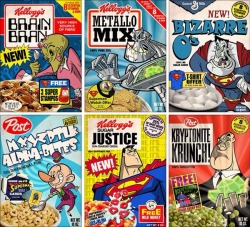 longlivethebat-universe:  Superman cereals artwork by Phil Postma
