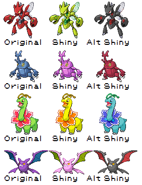Got a little bit bored at work and decided to do some Shiny Pokemon recolors- specifically Gen 1 and
