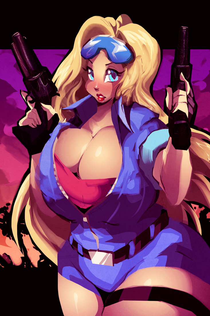 riendonut:    From a little-known SNK game called Shock Troopers. Her name is Milky.