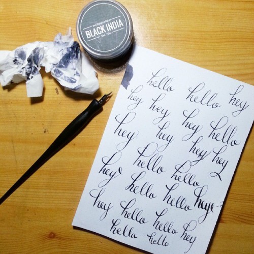 I love to write the word hello spilled my ink / @thecraftcentral Blank ink &amp; Dotted Pad / Ni