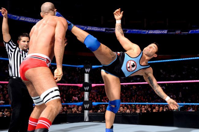 rwfan11:  Let’s see, you have Santino’s crotch shot, Cesaro’s furry cheek trying