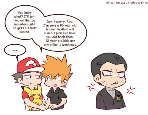 rainyazurehoodie: How I believe Team Rainbow Rocket bosses will react and act around in Alola (I’m not even going bother care about the timeline and alternate reality issues, it already a mess at this point). 