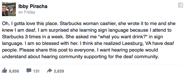 jumpingjacktrash:   micdotcom:  Starbucks employee goes above and beyond for customer