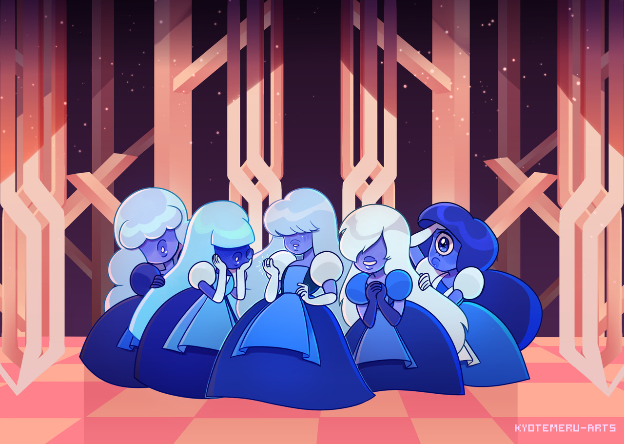 kyotemeru-arts:  Some cute Sapphies ヾ(*′○`)ﾟ.+:｡ﾟ☆(coloring practice!)