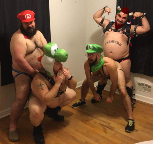 huerosmith:  artimues:  vatolobo:  Super Gay Mario Bears VS Leather Bowser  How much money do you think we could find to make this a porn? I’ll totally help fund :3   Oh this awesome 👍👍