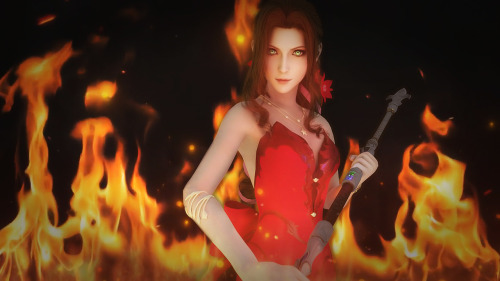 Aerith Is On Fire [~ TOOLS ~]- XNALara- Blender 2.91 - Adobe Photoshop 2020[~ MODELS ~]Flames: dasli