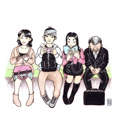I scanned my Tokyo commuters illustration I’m not happy with how scanner ate most of the colou