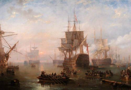 captainflirt: HMS Victory Anchored off the Isle of Wight by John Wilson Carmichael (1799–1868)
