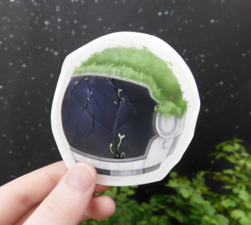 cosmos-kitty:The transparent mosstronaut stickers are here and I just listed them on my store! ✨Onli