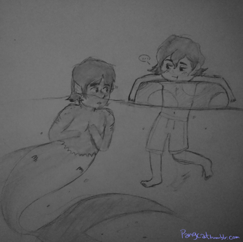 pangcat: Day 7 (21/7): free day - child merman AU!!! Our baby Keith here lives nearby the ocean and 