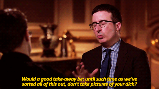 obeykingafrica:  fresnel149:  sandandglass:  John Oliver and Edward Snowden discuss mass surveillance in relation to dick picsApparently the US government has a lot of naked pictures of people  I’d like to charge the US government with possession of