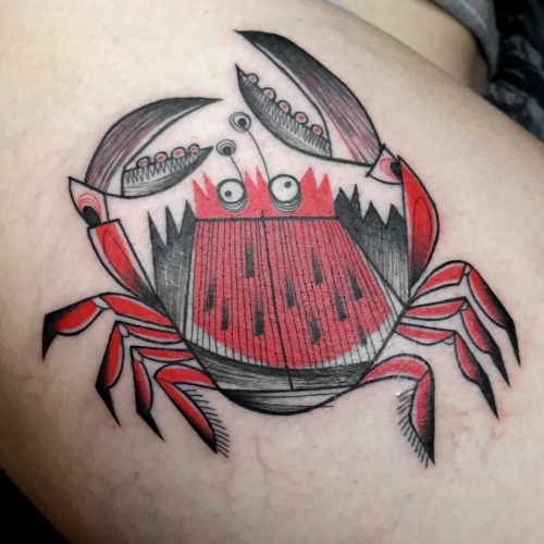 ❤ CRAB ❤ Wannado that I had for a long time, thanks Aline! . . . #tattoo #crab #seacreatures #redtat