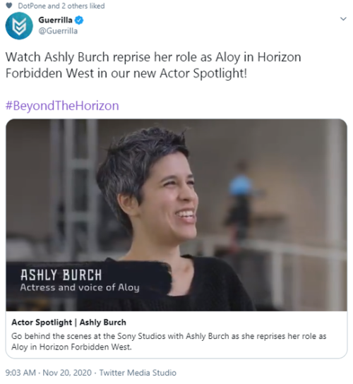 ihearthorizon: Great news the lovely Ashly Burch is still the voice actor for Aloy but on the side n