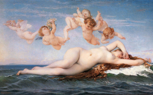 angvish:  The Birth of Venus: A painting which depicts the goddess Venus, having emerged from the sea as a full grown woman                         