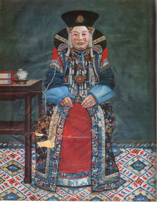 Portrait of mongolian nobleman Tusheet-khan Nasantogtokh and his wife by Sonomtseren,,20th century