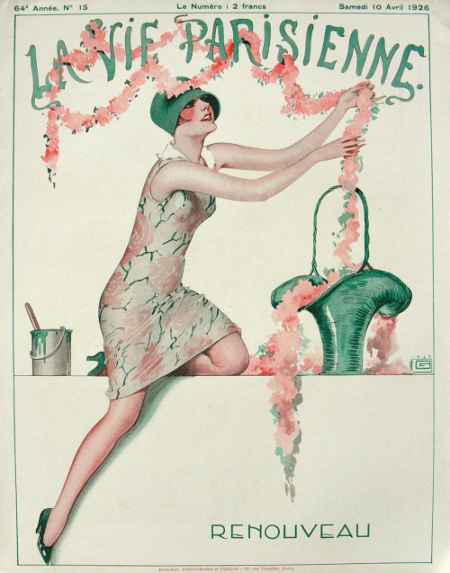 oldfrencheroticart: La Vie Parisienne n°15, 1926. Cover by Georges Léonnec. (source 