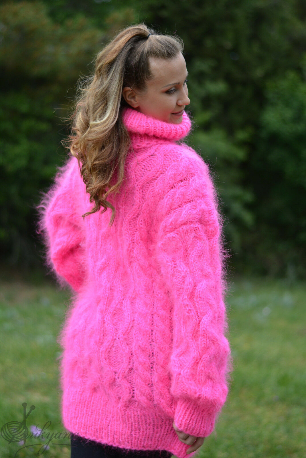 Mohair-Heaven — Hand Knitted Mohair sweater Fuzzy jumper Cable...