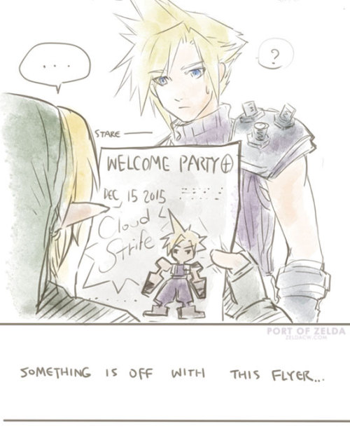 zeldacw-love:So…no one talked to Cloud because…1) They were busy preparing for the party2) No one re