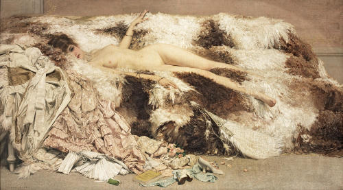 Jan van Beers (1852-1927) - Après le balOil on canvas. Painted c.1886.55.5 x 98.75 inches, 141 x 251