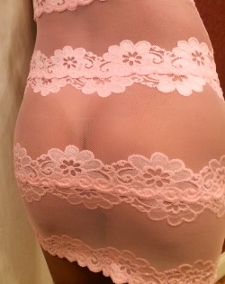 trans-amee:  My long pink chemise is hiding something! Can you see it?