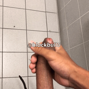 blackbull6: Stroking my black cock at work Mmmmmm