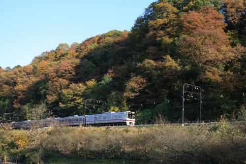 【５０４】高尾迄 紅葉撮りに 行きし折 自然と電車 調和美し