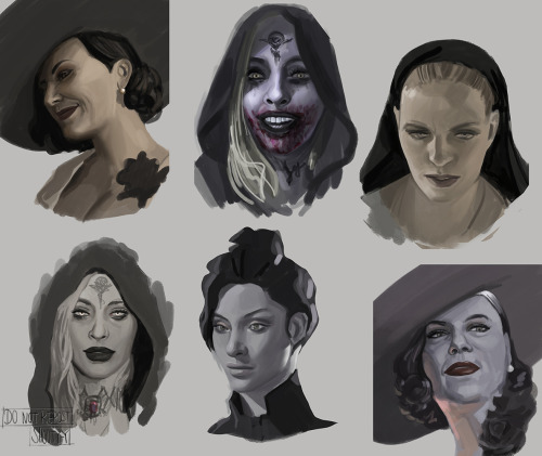 usurperss: some sketchy studies of the Resident Evil Village ladies 