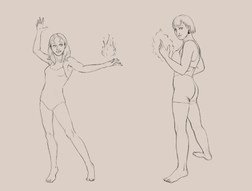 figure studies with the blue lions featuring the lance squad, magical girls, commoner boys&hellip; o