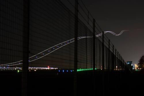 blackcitadel:stunningpicture:Long exposure of a plane taking offnah son thats rainbow road