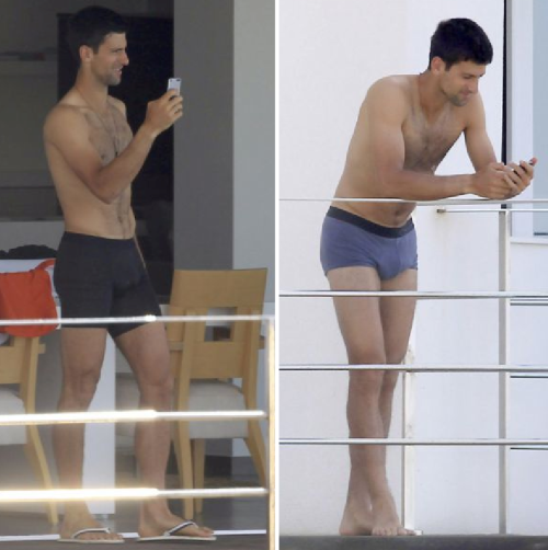 famousmaleexposed:  Novak Djokovic bulging in undies!Follow me for more Naked Male Celebs!http://famousmaleexposed.tumblr.com/