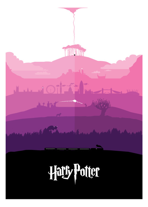 petterscholander:All seven Harry Potter stories - in one poster.Full Portfolio: www.petterscholander