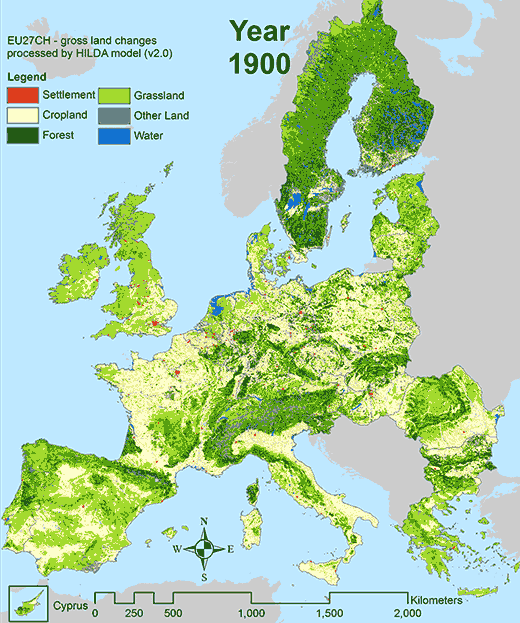 thelandofmaps:Europe is greener now than 100 years ago [520x623]CLICK HERE FOR MORE MAPS!thelandofma