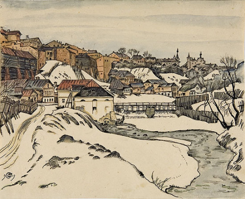 mstislav-dobuzhinsky: Vitebsk, 1919, Mstislav Dobuzhinsky