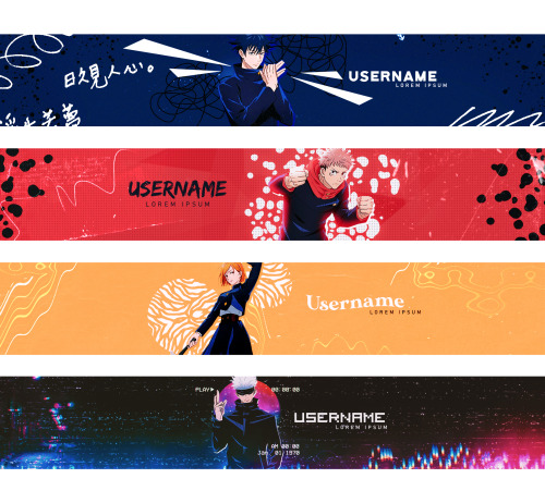 I made all these banners for YT as templates, but now I’m looking for who wants to have them.For eac